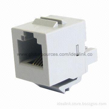 UTP Telephone Modular Jack for RJ45 Cables, with Cat 5e/6 Connector and ETL/CE Marks